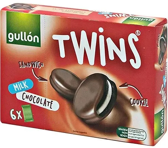 Печиво Gullon Twins Milk Chocolate у молочному шоколаді 252 г