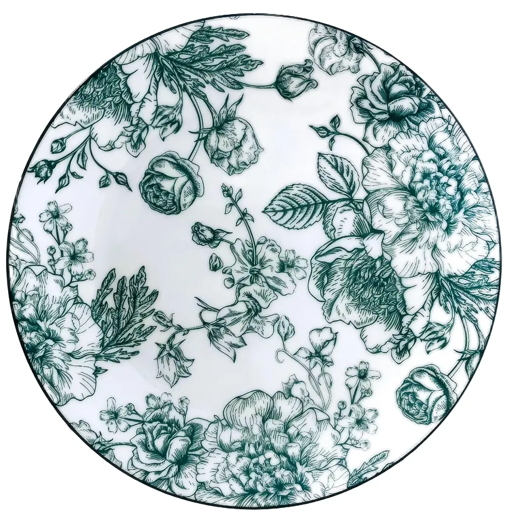 Тарілка Limited Edition Blossom Green 26.5 см біла (YF7002-1) - фото 2
