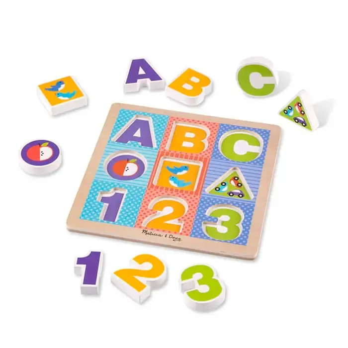 Дерев'яний формовий пазл Melissa&Doug Букви/Цифри, 9 елементів (MD1899) - фото 2