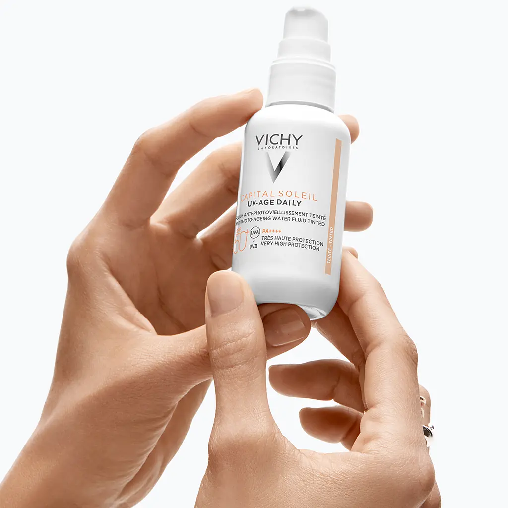 Сонцезахисний невагомий флюїд Vichy Capital Soleil проти ознак фотостаріння шкіри обличчя з універсальним тонуючим пігментом SPF 50+ 40 мл (MB452100) - фото 6