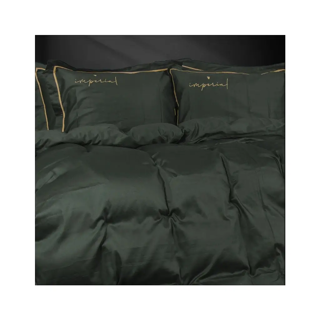 Постільна білизна MirSon Сатин Imperial Satin Emerald 220х240 King Size (2200008576233) - фото 3