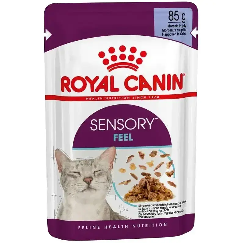 Вологий корм для вибагливих котів Royal Canin Sensory Feel Jelly шматочки в желе 85 г