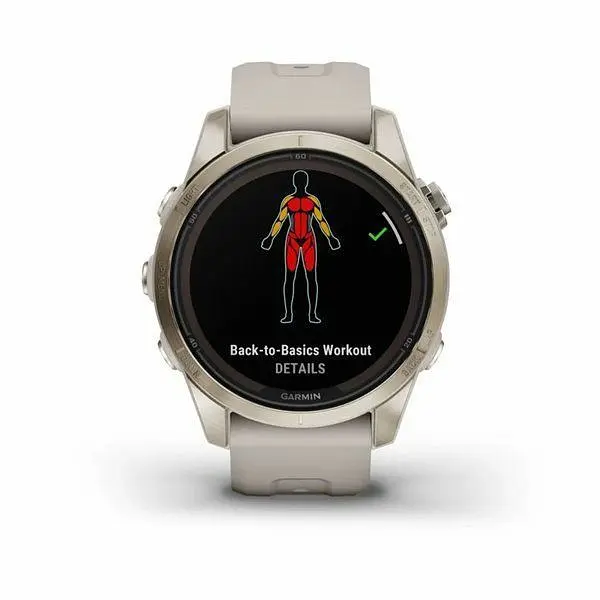 Смарт-часы Garmin Fenix 7S Sapphire Solar Soft Gold w. Light Sand Band (010-02776-14/15) - фото 3