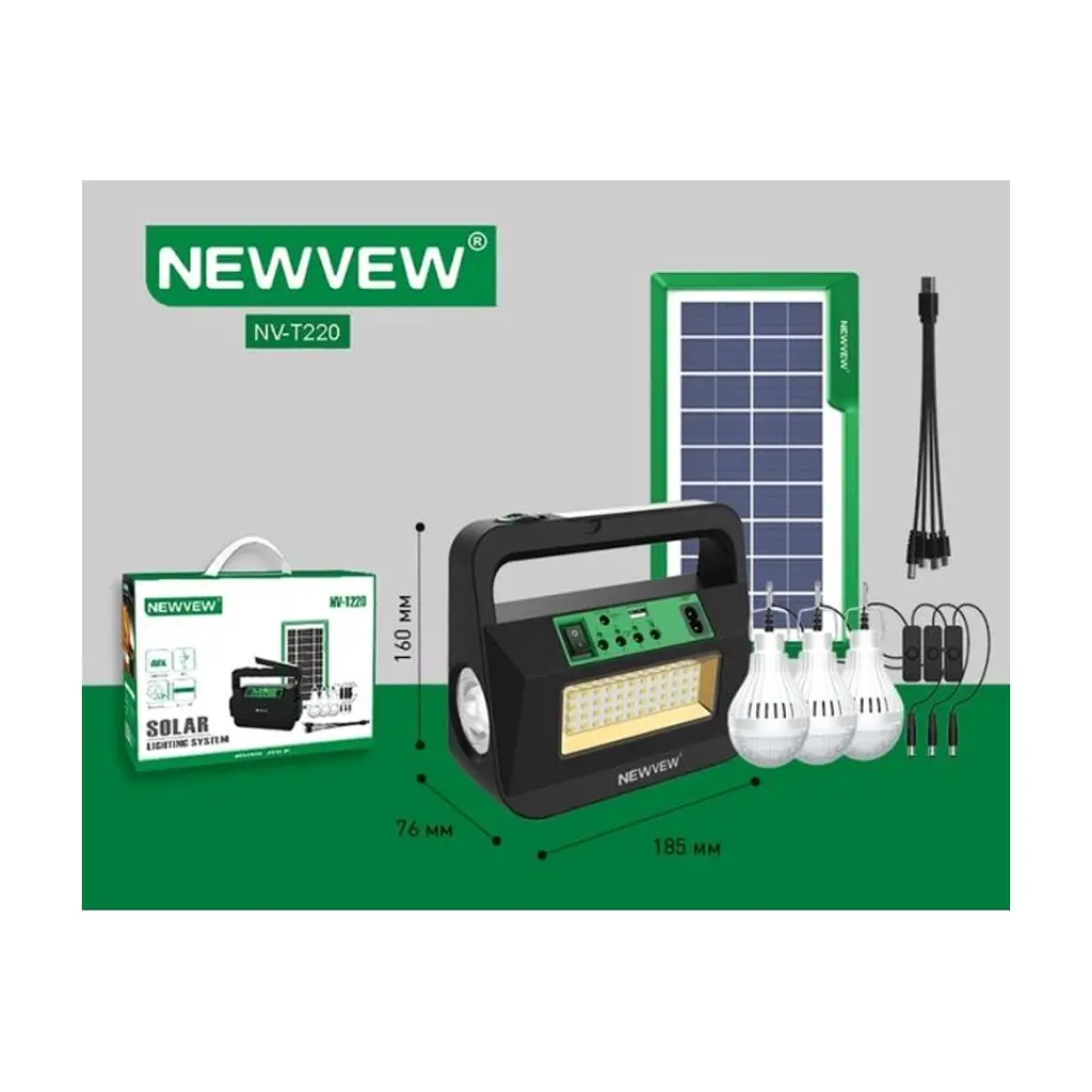 Ліхтар NEWVEW комплект NV-T220 Solar Panel 4500mAh (NWVW-NV-T220-GN) - фото 6