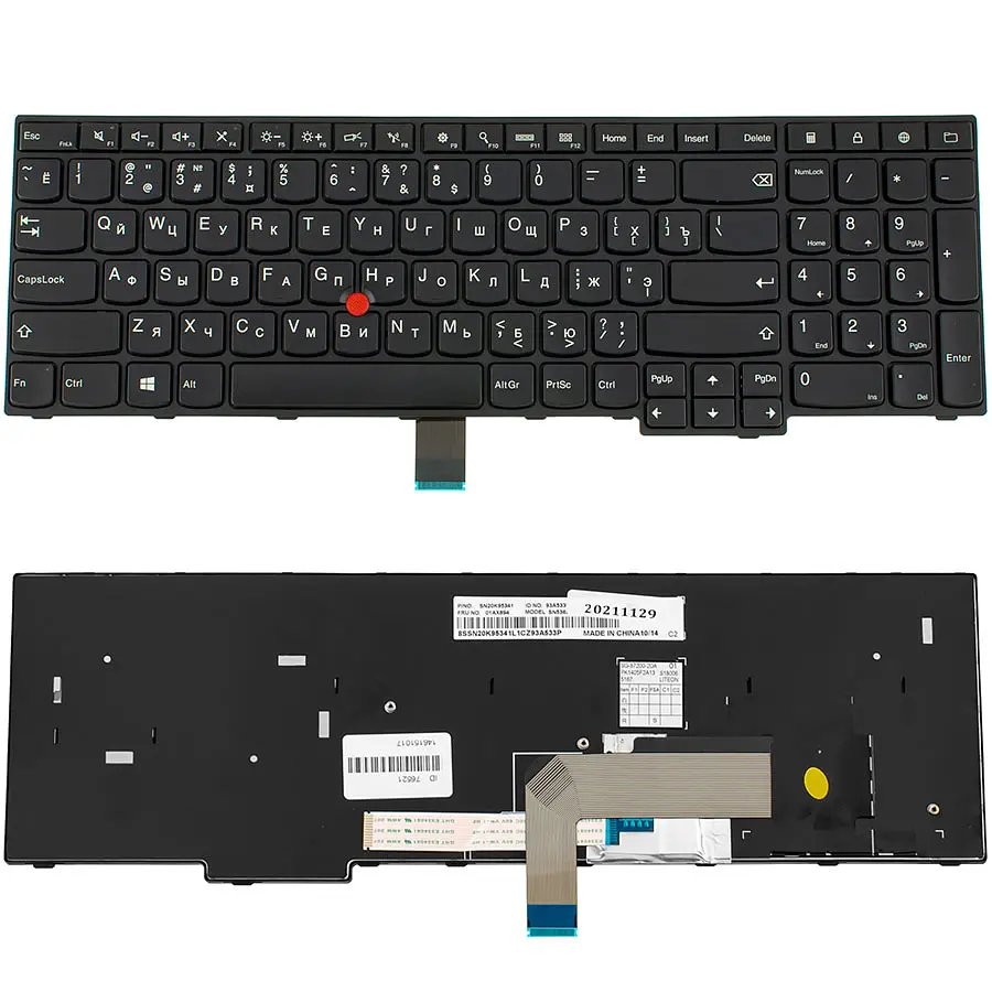 Клавіатура для ноутбука LENOVO (ThinkPad: E550, E555) rus, black (оригінал) - фото 2