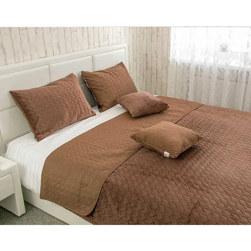 Декоративне покривало Руно VeLour Chocolate, 220x180 см, коричневий (340.55_Chocolate) - фото 2