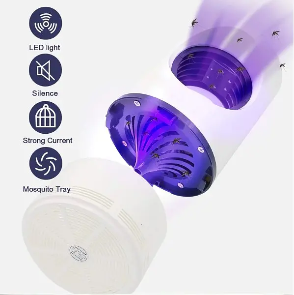 Пастка для комарів мурашок електрична USB лампа знищувач відлякувач Mosquito Killer Lamp білий - фото 5