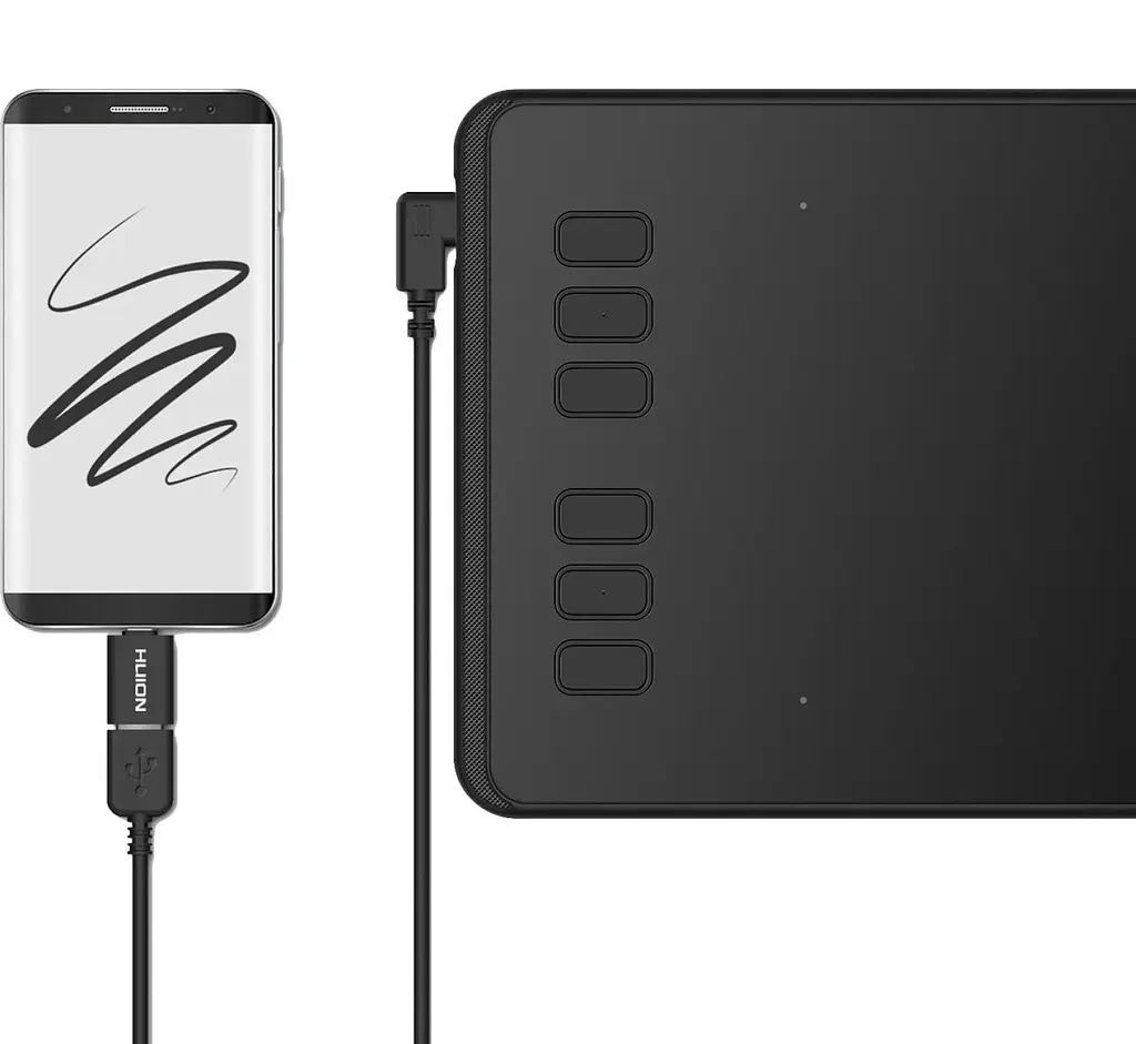 Huion Графічний планшет 6.3"x3.9" H640P, microUSB, чорний - фото 4