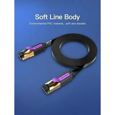 Патч-корд 5м, FTP cat 7 RJ-45 black Vention (ICABJ) - фото 2