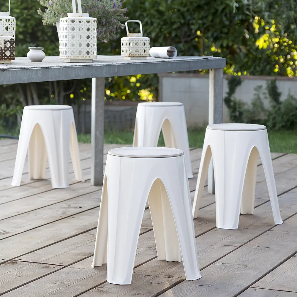 Табурет пластиковый Girotondo 35x35x45,5h, белый - фото 2