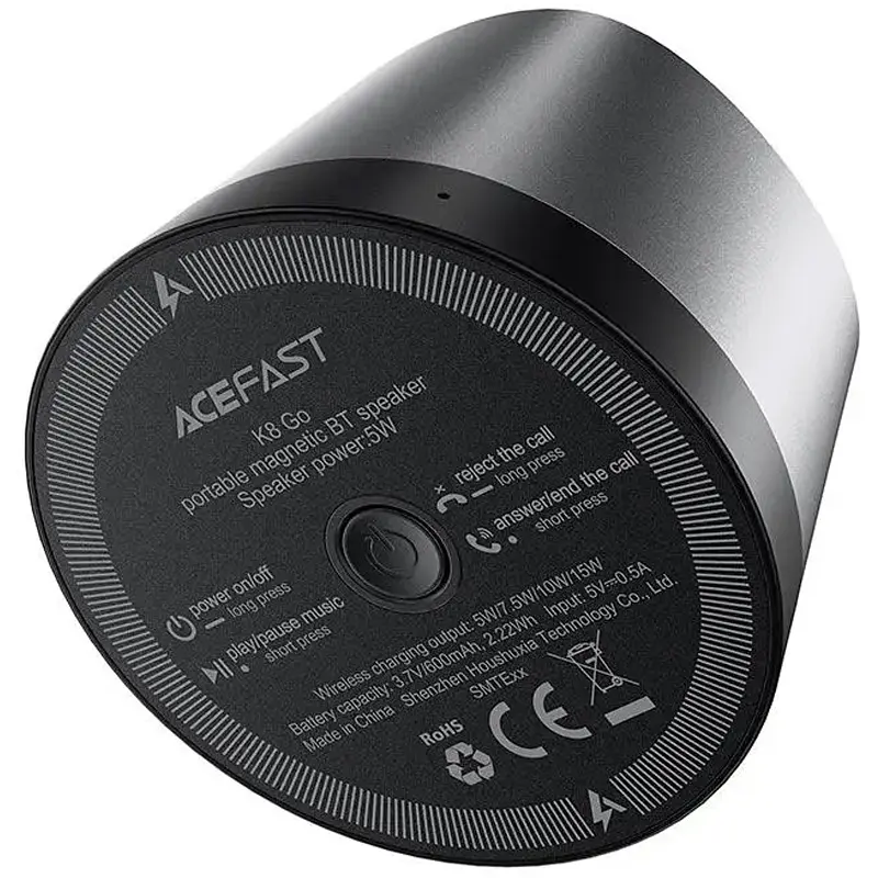 Bluetooth Колонка K8 + БЗУ 15W Black Acefast teh0029774 - фото 3