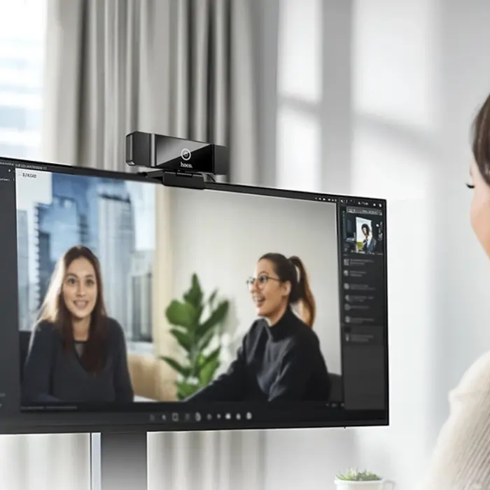 Вебкамера для комп'ютера HOCO D100 1.5 м, USB, 1080P Чорний - фото 7