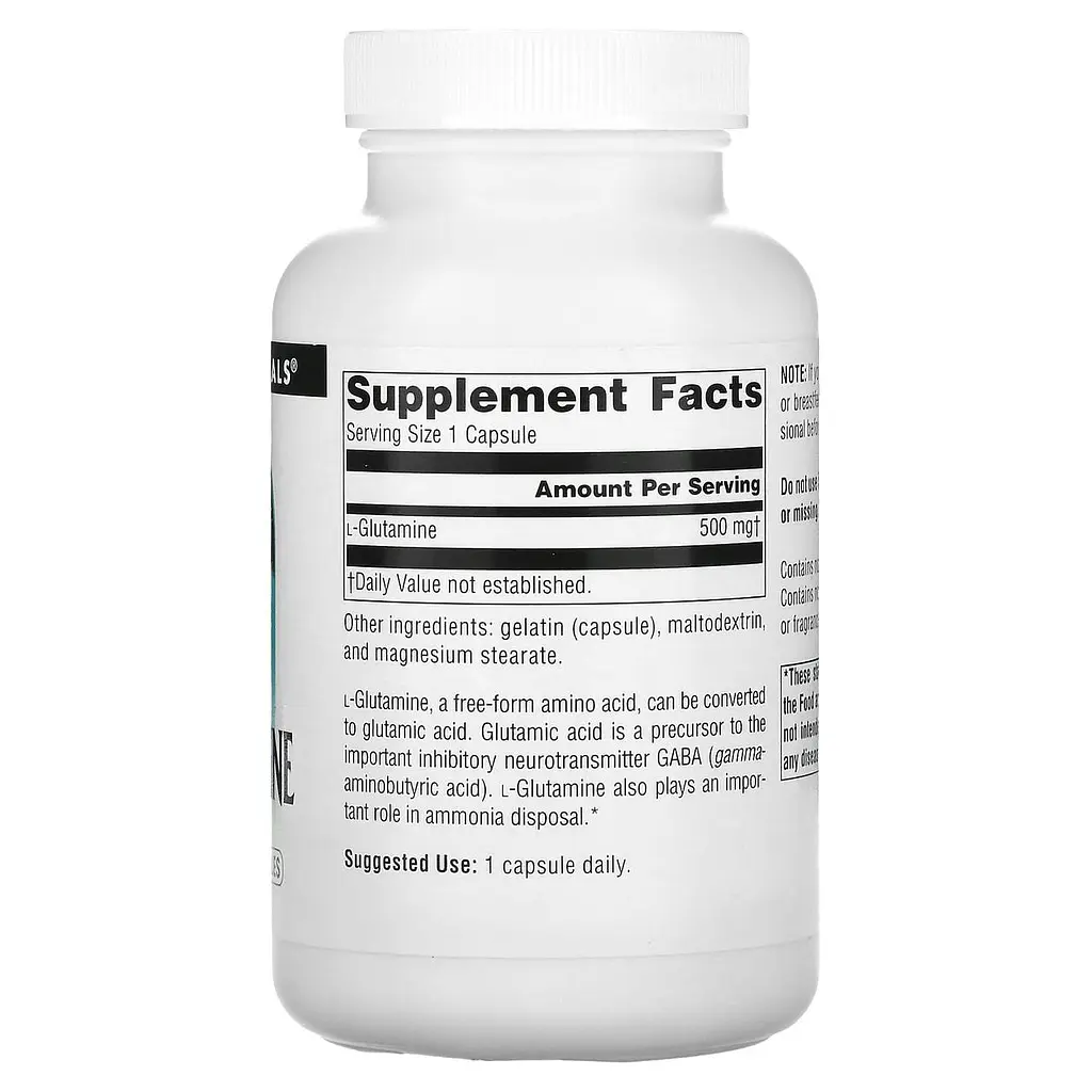 Глутамін Source Naturals L-Glutamine 500 мг 100 капс - фото 2