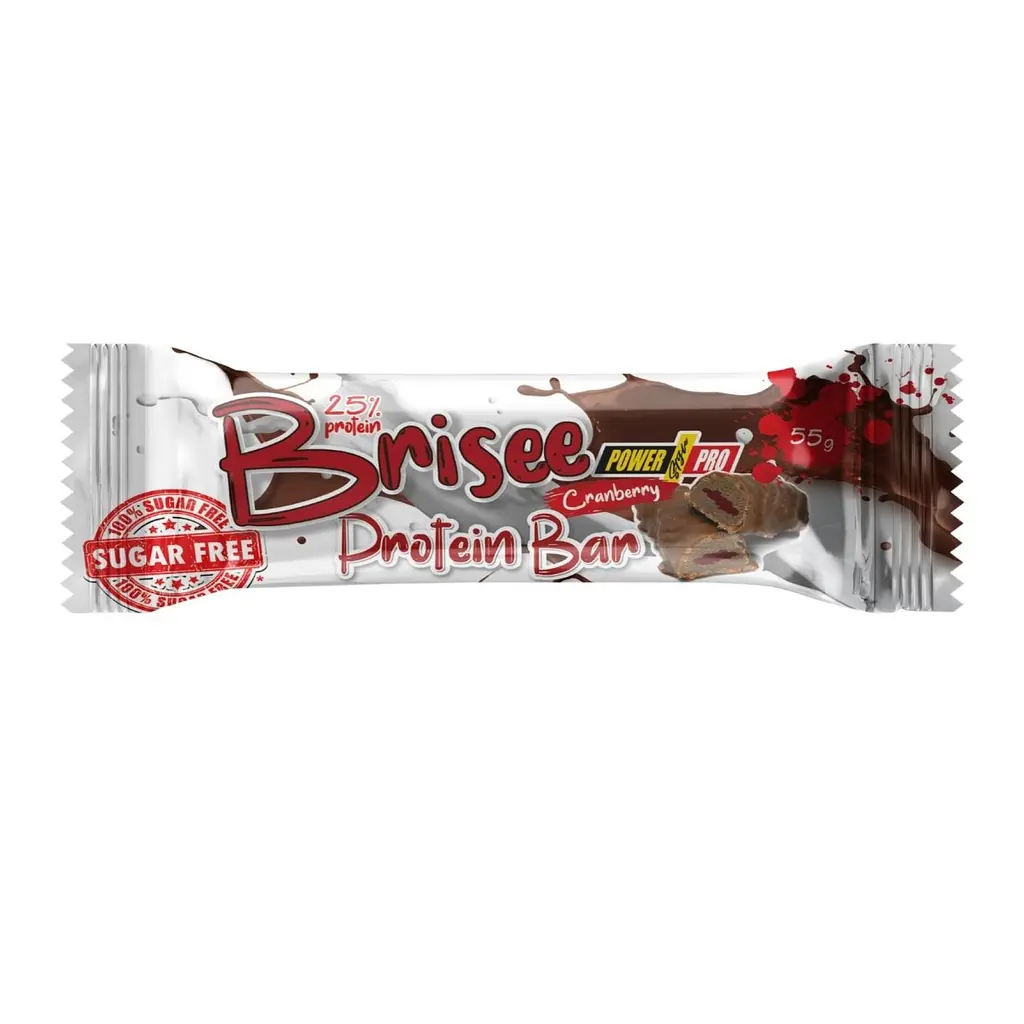 Протеїнові батончики Brisse 25% — 20 × 55 г Cranberry