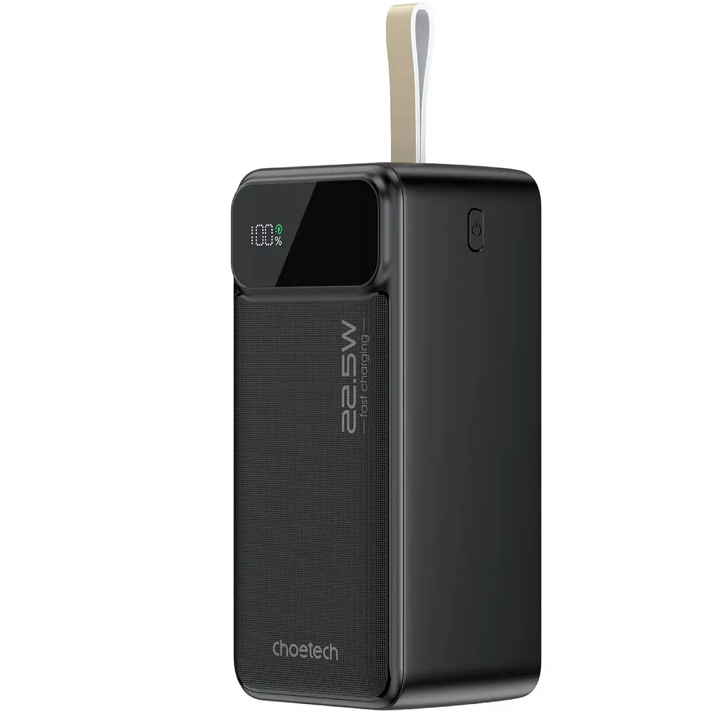 УМБ Choetech 50000mAh, 22,5W PD QC3.0, USB-C In/out, 2xUSB-A Li-pol чорна (B732-ACBK) - фото 6