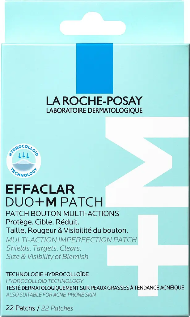 Набір La Roche-Posay: коригувальний засіб комплексної дії Effaclar Duo+M 40 мл + гідроколоїдні мультифункціональні патчі Effaclar Duo+ M Patch 22 шт. + сонцезахисний корегуючий флюїд проти гіперпігментації шкіри SPF50+ 3 мл + косметичка-органайзер Anthelios - фото 3