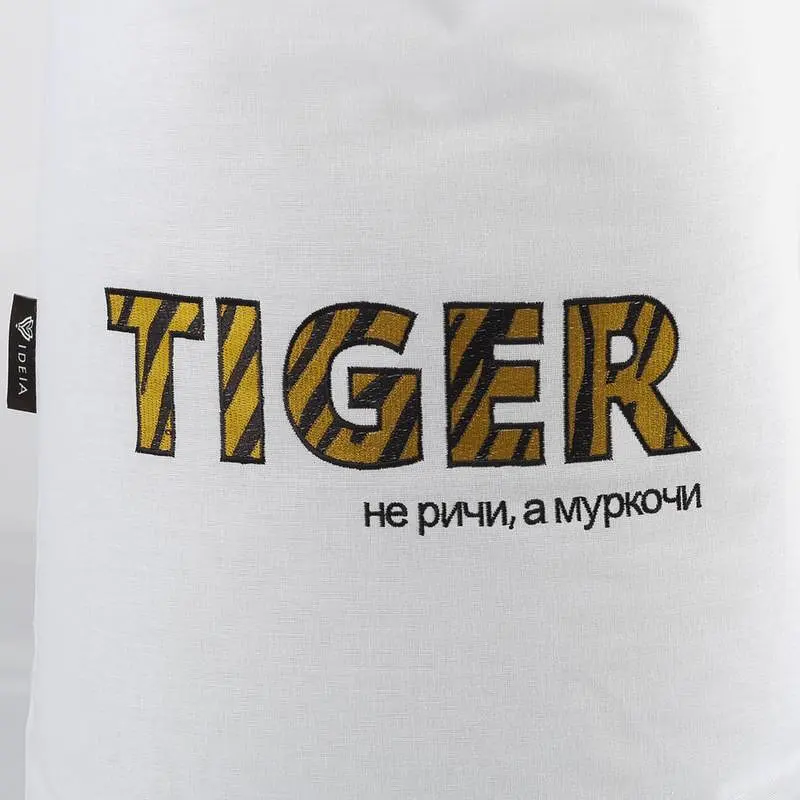 Мішечок для подарунків Ideia Тигр на зав'язках 60х40 см білий (8-34280) - фото 2