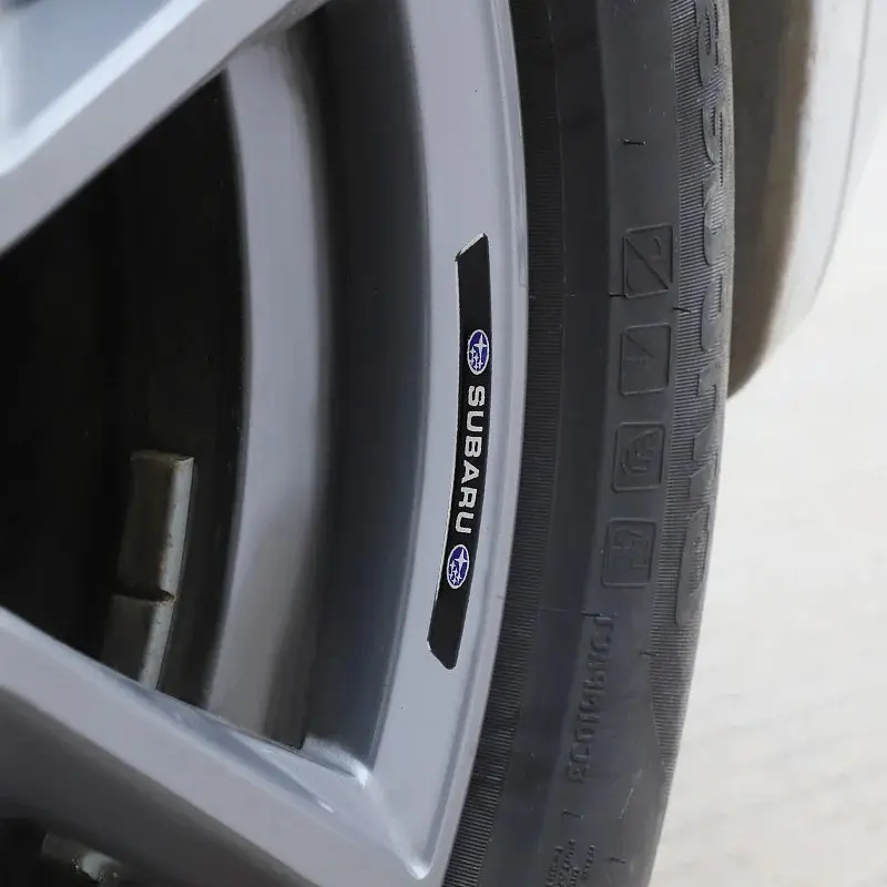 Емблема обода колеса Subaru 4 шт Алюміній наклейка на диски на скотчі Чорні - фото 3