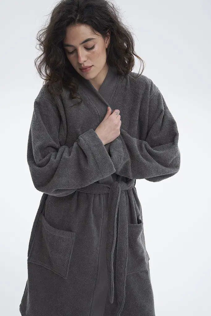 Халат-кимоно Lotus Home - Vera антрацит S/M - фото 3