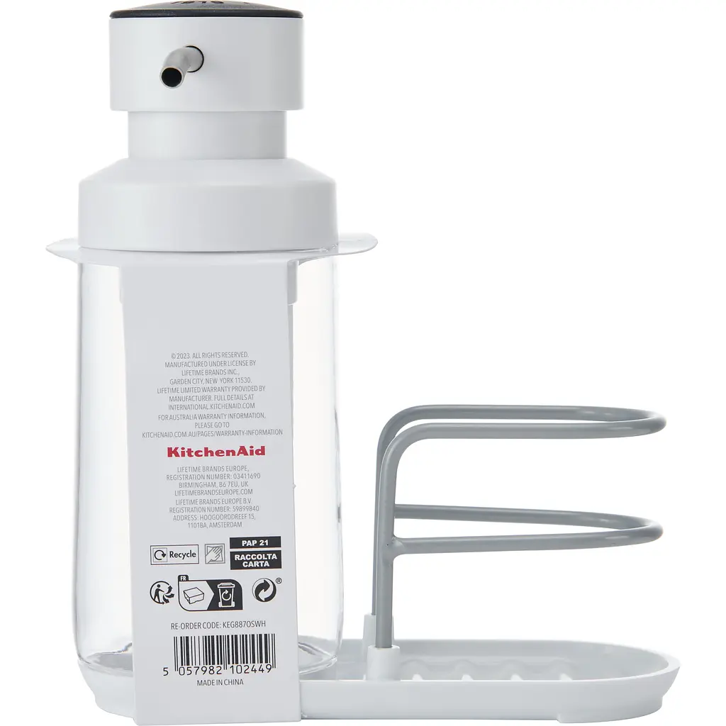 Диспенсер для моющего средства KitchenAid Sinkware с подставкой для губки белый (KEG887OSWH) - фото 7