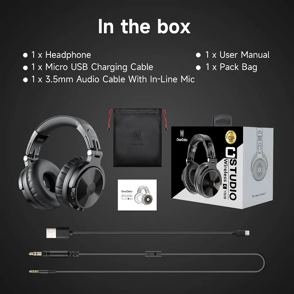 Гарнітура OneOdio Studio Pro CBluetooth + 3.5 мм Black (Pro C Black) - фото 3