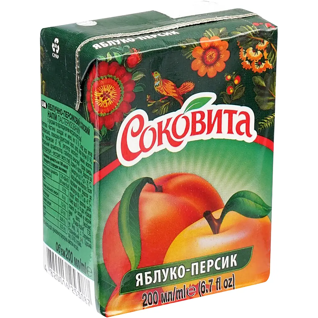 Напій Соковита Яблучно-персиковий з м'якоттю 200 мл - фото 3