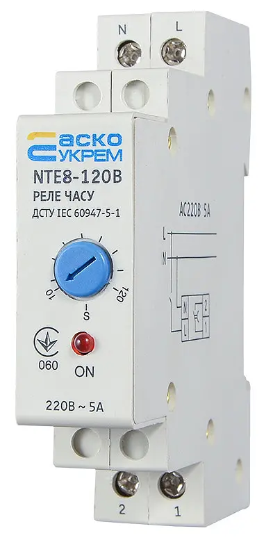 Реле часу на затримку увімкнення NTE8‑120В (STE8‑120В) АСКО‑УКРЕМ (A0090050004) - фото 2
