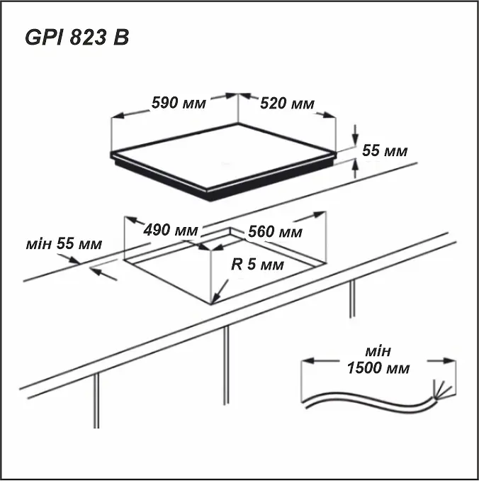 Варильна поверхня Grunhelm GPI 823 B індукційна  - фото 9