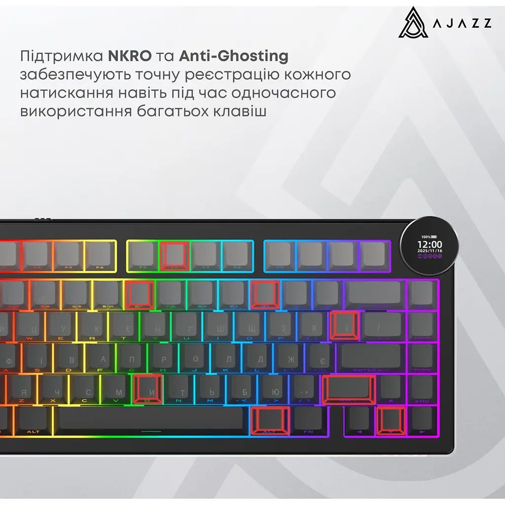 Клавіатура Ajazz AK820 V2 White Peach Switch Black/Grey (AK820-V2-WP-S-BG) [175697] - фото 9