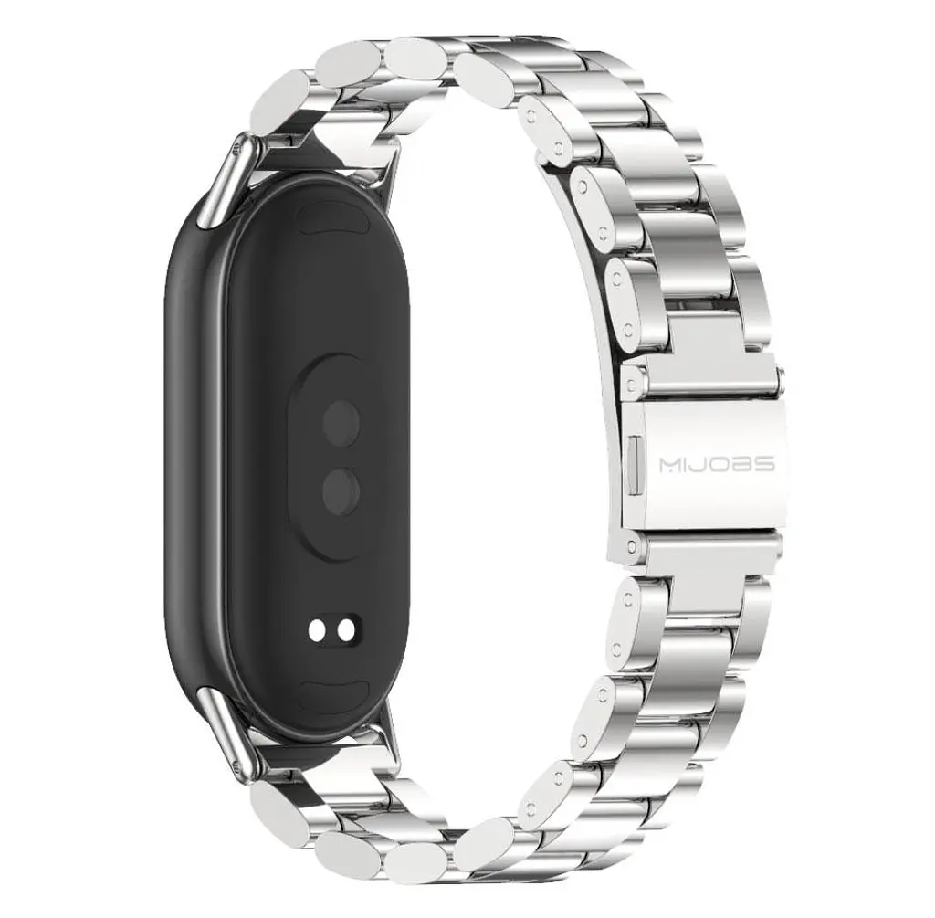 Металлический ремешок Mijobs для фитнеса браслета Xiaomi Mi Smart Band 8 Silver - фото 3