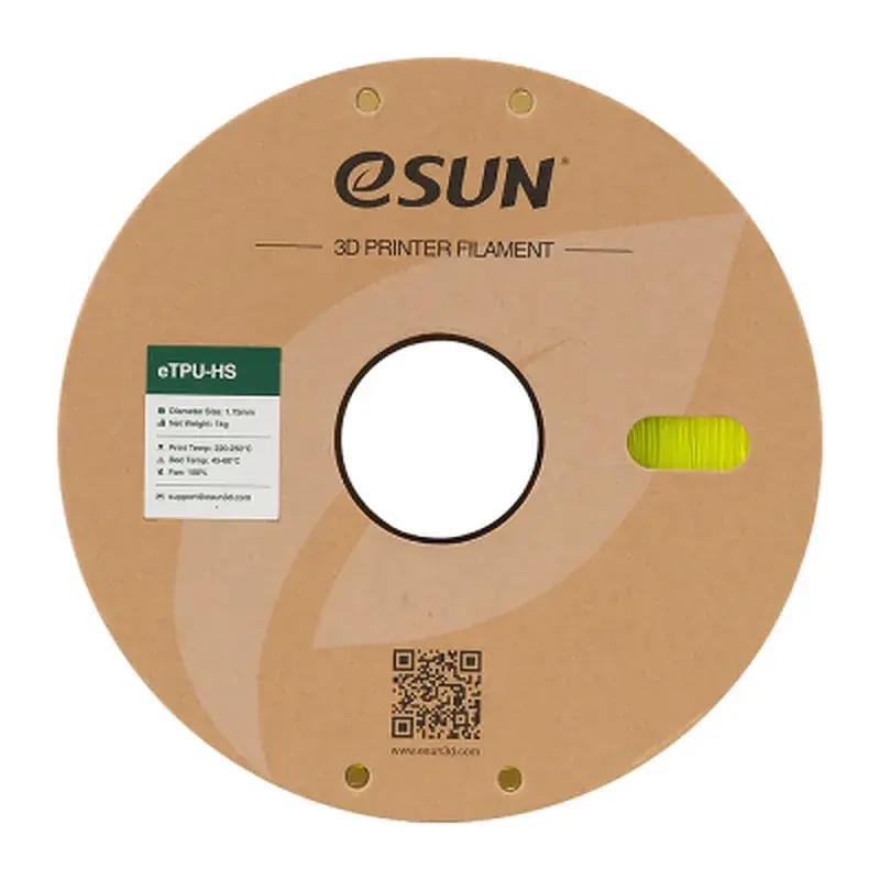 Пластик для 3D-принтера eSUN TPU HIGH SPEED 1,75mm 1kg FLUORES YELLOW (TPU-HS175F-Y1P1) - фото 3