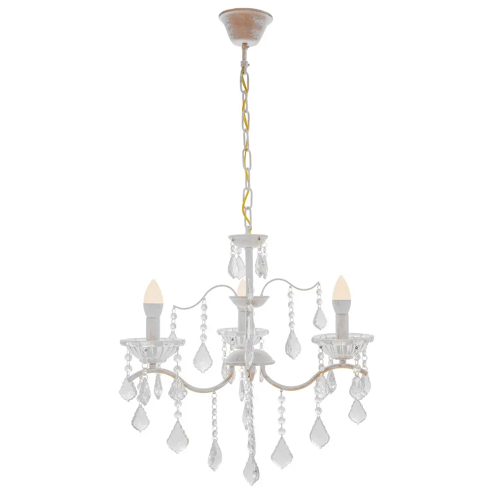 Люстра свеча Brille подвесная хрустальная E14 40W WH (BCL-682S/3) - фото 2