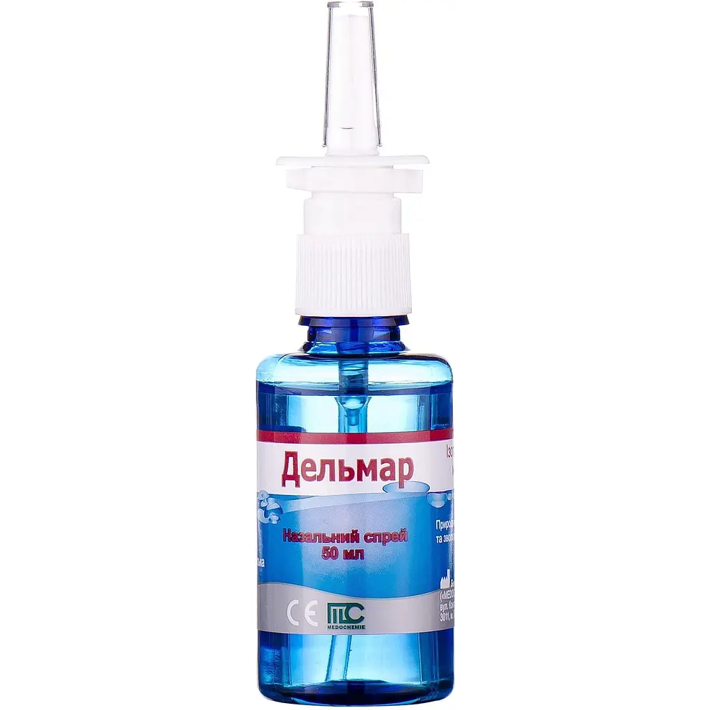Спрей для носа Medochemie Дельмар изотонический раствор морской воды для очистки и увлажнения полости носа 50 мл (263.0079) - фото 5