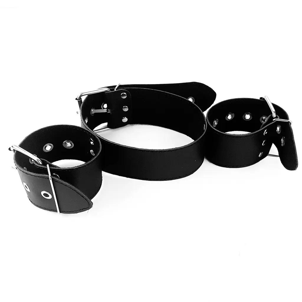 Нашийник з натуральною шкірою Art of Sex - Bondage Collar with Handcuffs Art of Sex SO6618 95289 - фото 5