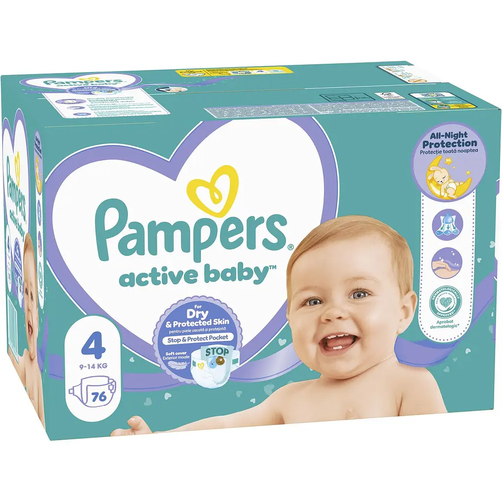 Підгузки Pampers Active Baby Розмір 4 (9-14 кг) 76 шт. - фото 2