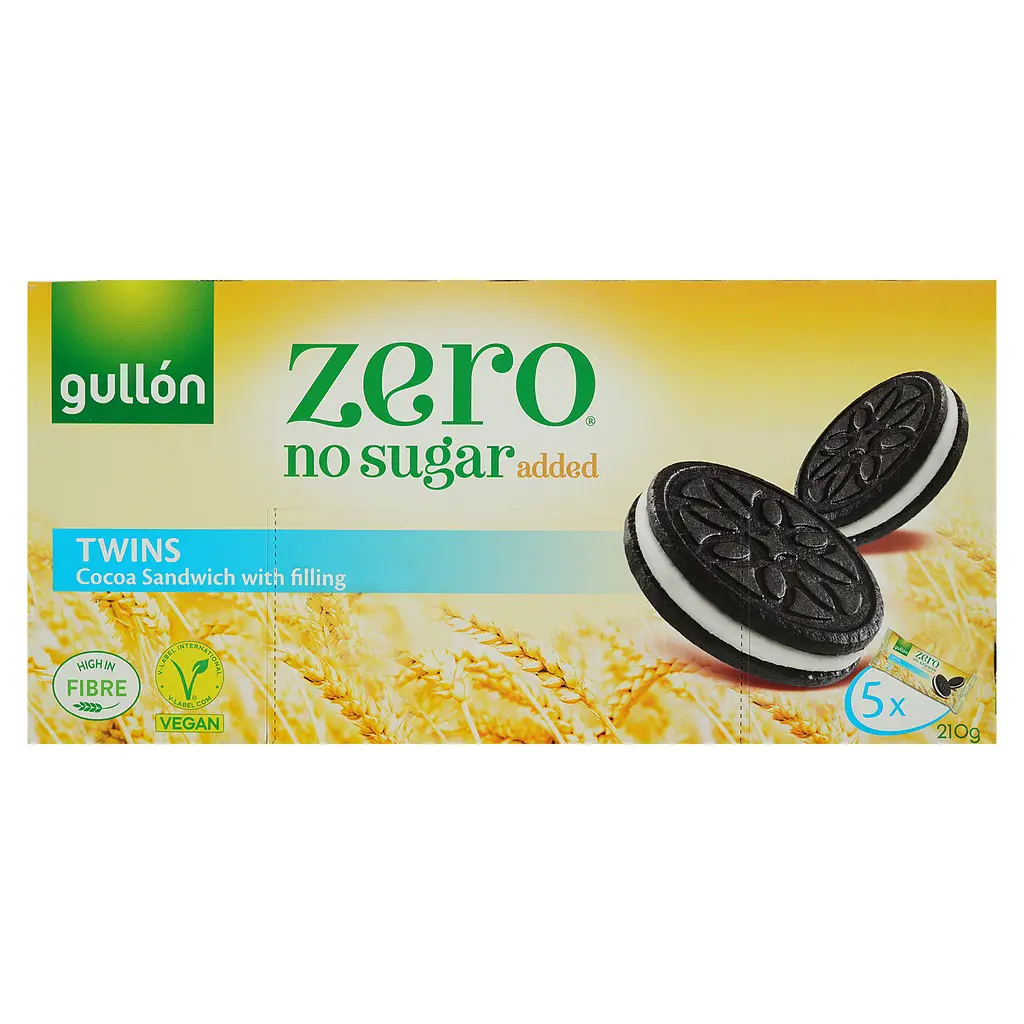 Печиво-сендвіч Gullon Diet Nature Twins какао з кремом без цукру 210 г - фото 2