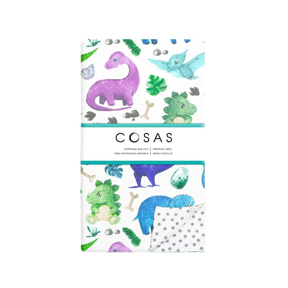 Дитяча постіль Cosas Space Dino без простирадла 110х140 см (DinoColor_140_2) - фото 5