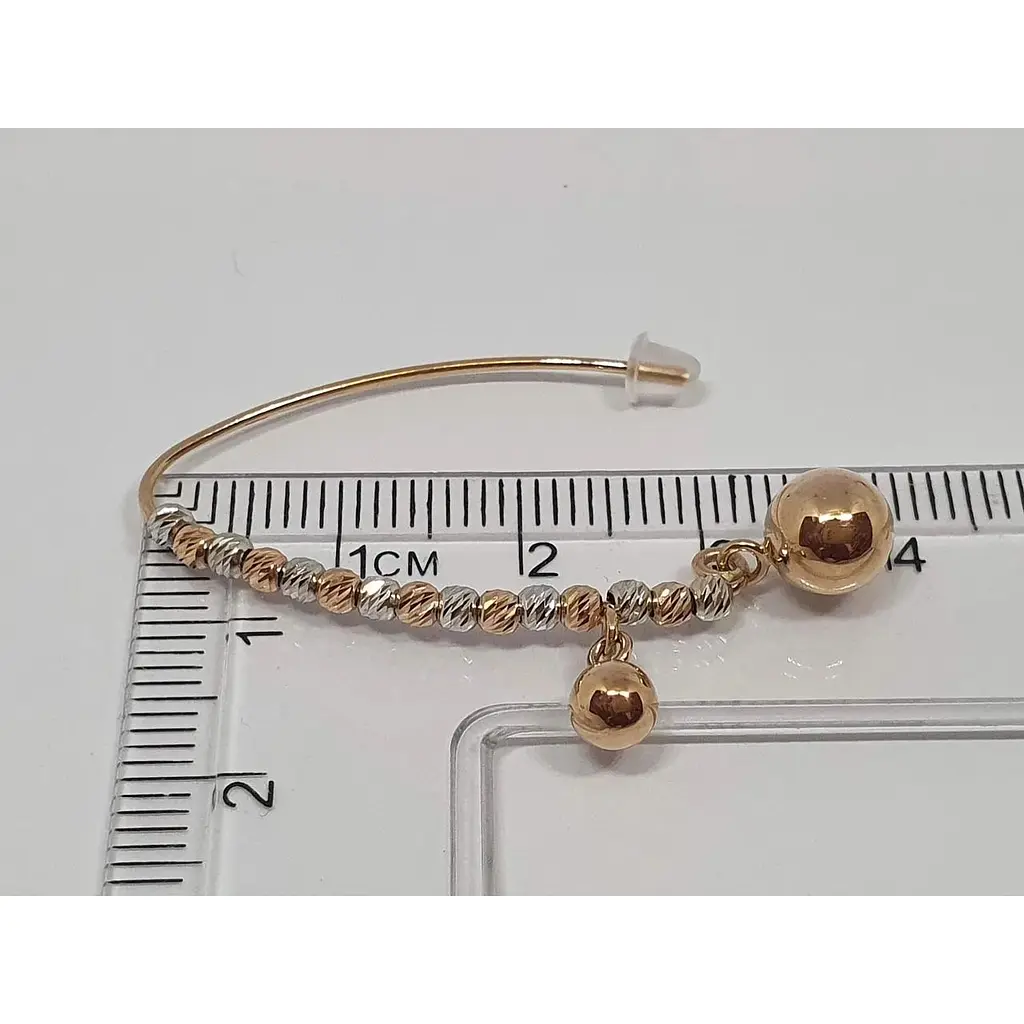 Золотые серьги-петли Favoritum с алмазной гранью. 210412 - фото 4