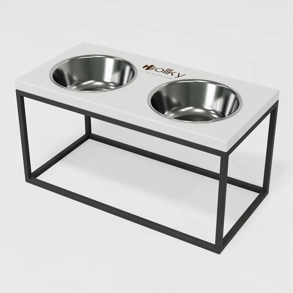 Hollky Base L — миски на підставці для середніх і великих собак (2 × 0,95 л, висота 20 см) - фото 2