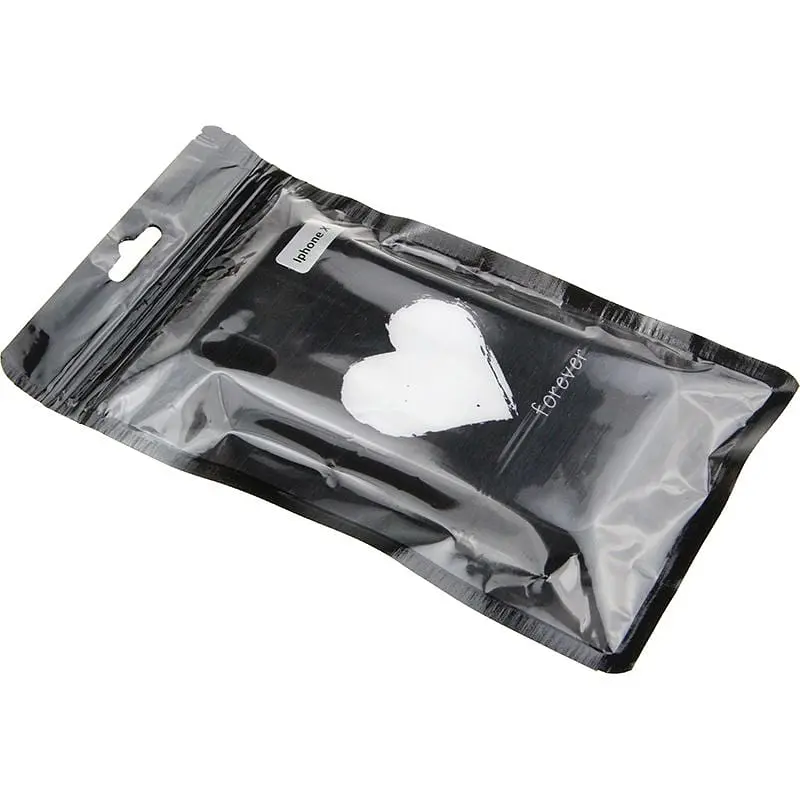 Чохол-накладка Toto Glass Fashionable Case Apple iPhone X White Heart on Black - фото 2
