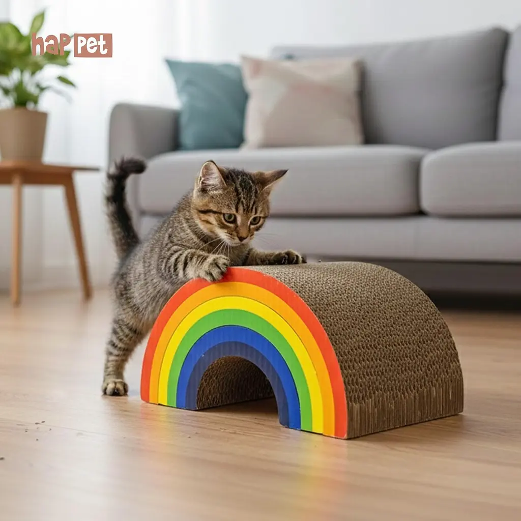 Happet Картонна кігтеточка "SARABI"+Котяча м'ята, 33x21,5x16 см (DK09) - фото 3
