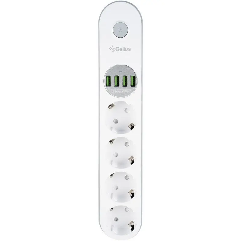 Мережевий фільтр Gelius G-Power GP-PS-001 (4 х розетки 4 х USB) White 2 м - фото 2