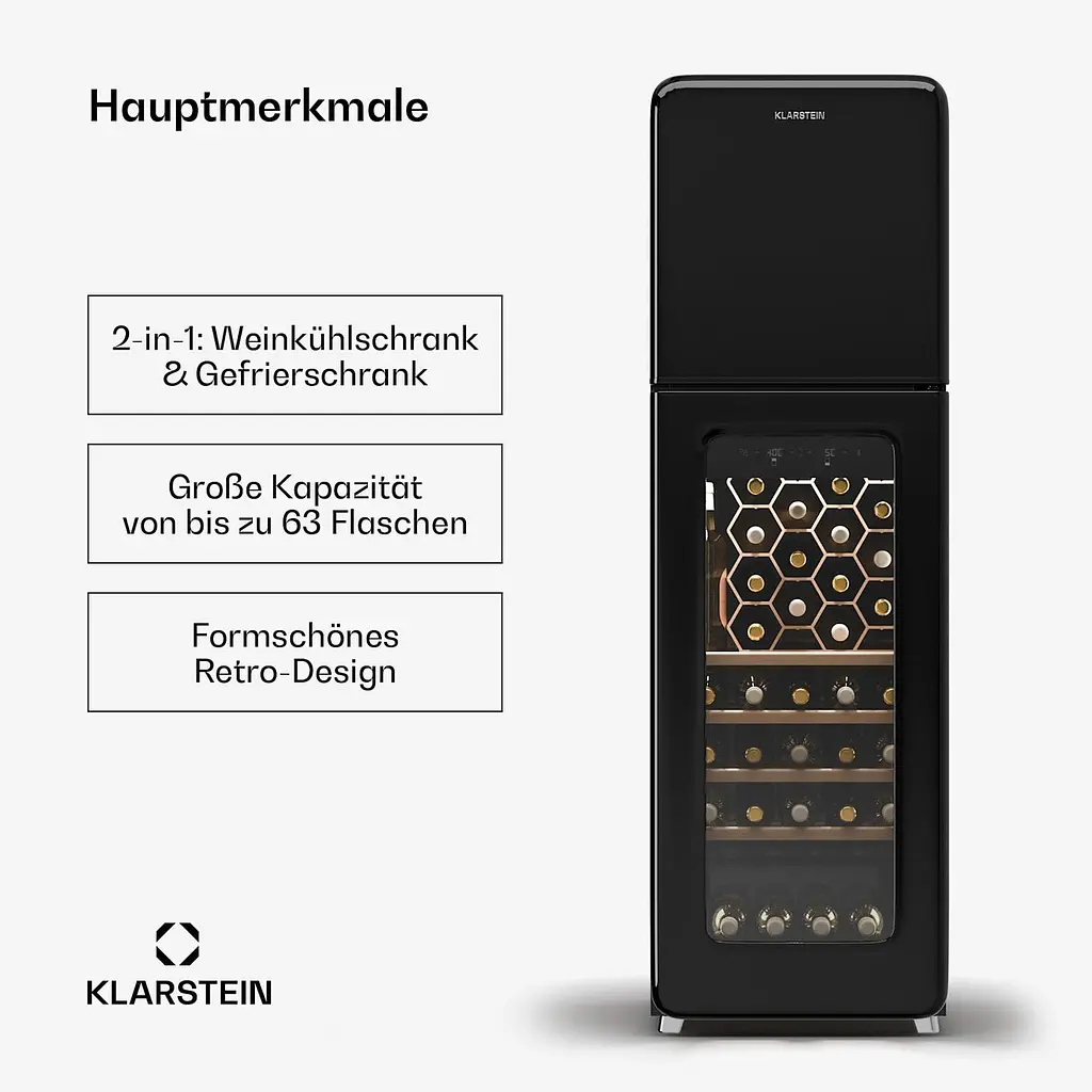 Винный холодильник Klarstein Shirley с морозильной камерой (10046355) - фото 2