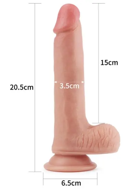 Фалоімітатор - Dual-Layered Silicone Cock 8" Flesh #2 - фото 5