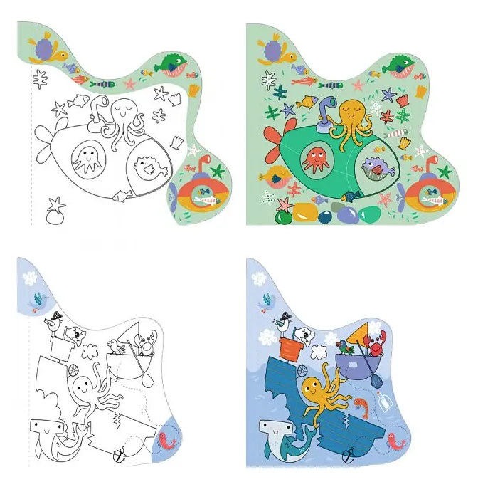 Набір для творчості Avenir 3 в 1 багатораза водяна розмальовка Під водою (CH211775) - фото 3