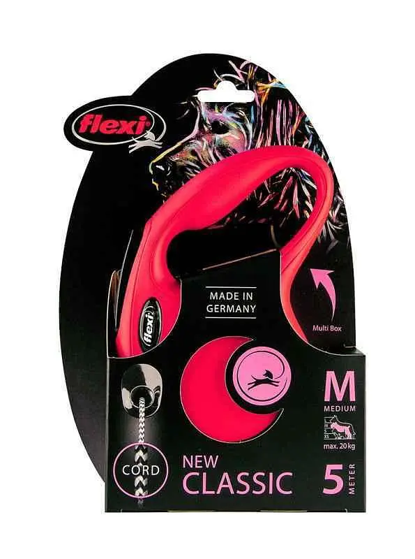 Повідець-рулетка Flexi New Classic M для собак середніх порід трос 5 м до 20 кг червоний - фото 2