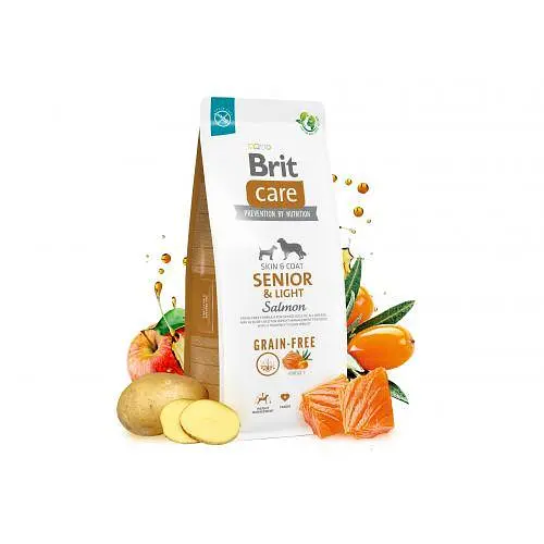 Сухий корм Brit Care Dog Grain-free Senior & Light для собак, що старіють, беззерновий з лососем, 1 кг - фото 4