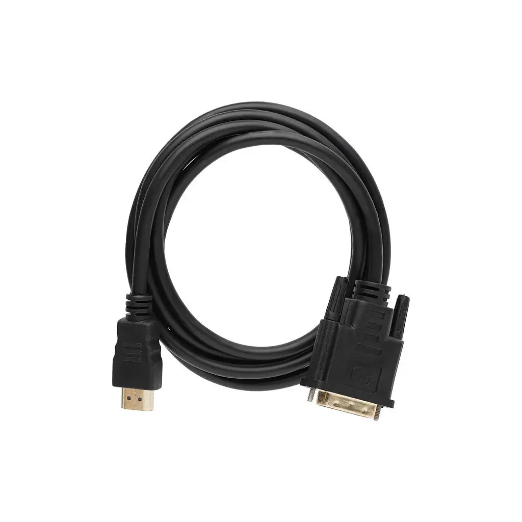 Кабель мультимедійний HDMI M to DVI M 1.8m 24+1pin Dynamode (DM-CL-HDMI-DVI-1.8M) - фото 2