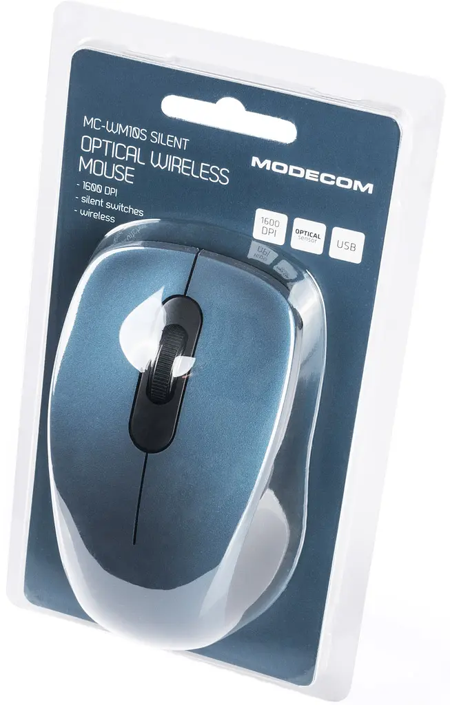 Мишка Modecom MC-WM10S, бездротова, 3кн., 1600dpi, Silent, синя - фото 5