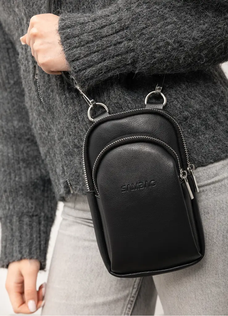 Жіноча сумка Sambag Modena чорна 19 х 11 х 3 см (96193001) - фото 5
